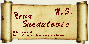 Neva Surdulović vizit kartica